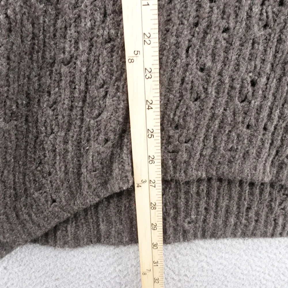 Free People Open Knit Tunic Sweater Medium Brown Wool Blend Women Scoop‎ Neck